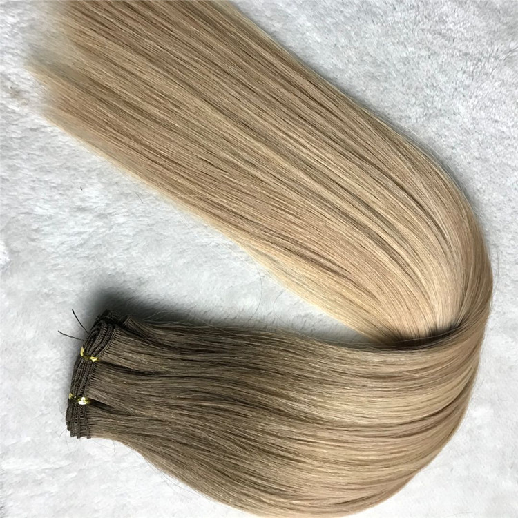 Human customized double drawn hand tied wefts X 221